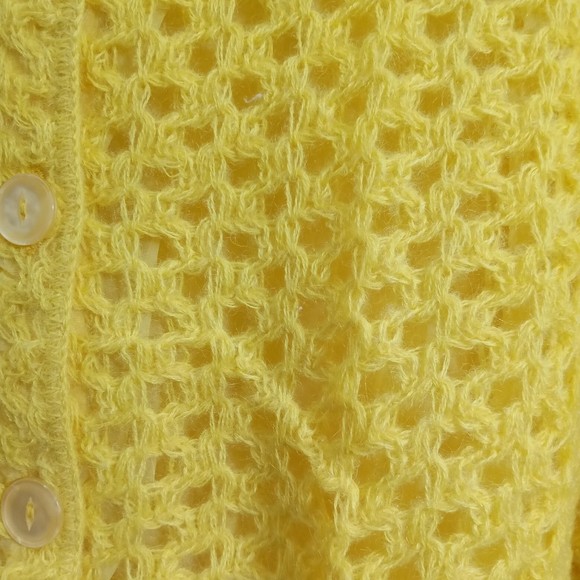 Vintage Sidney Gould Yellow 50% mohair/50% Creslan Knit Sweater - Picture 4 of 7
